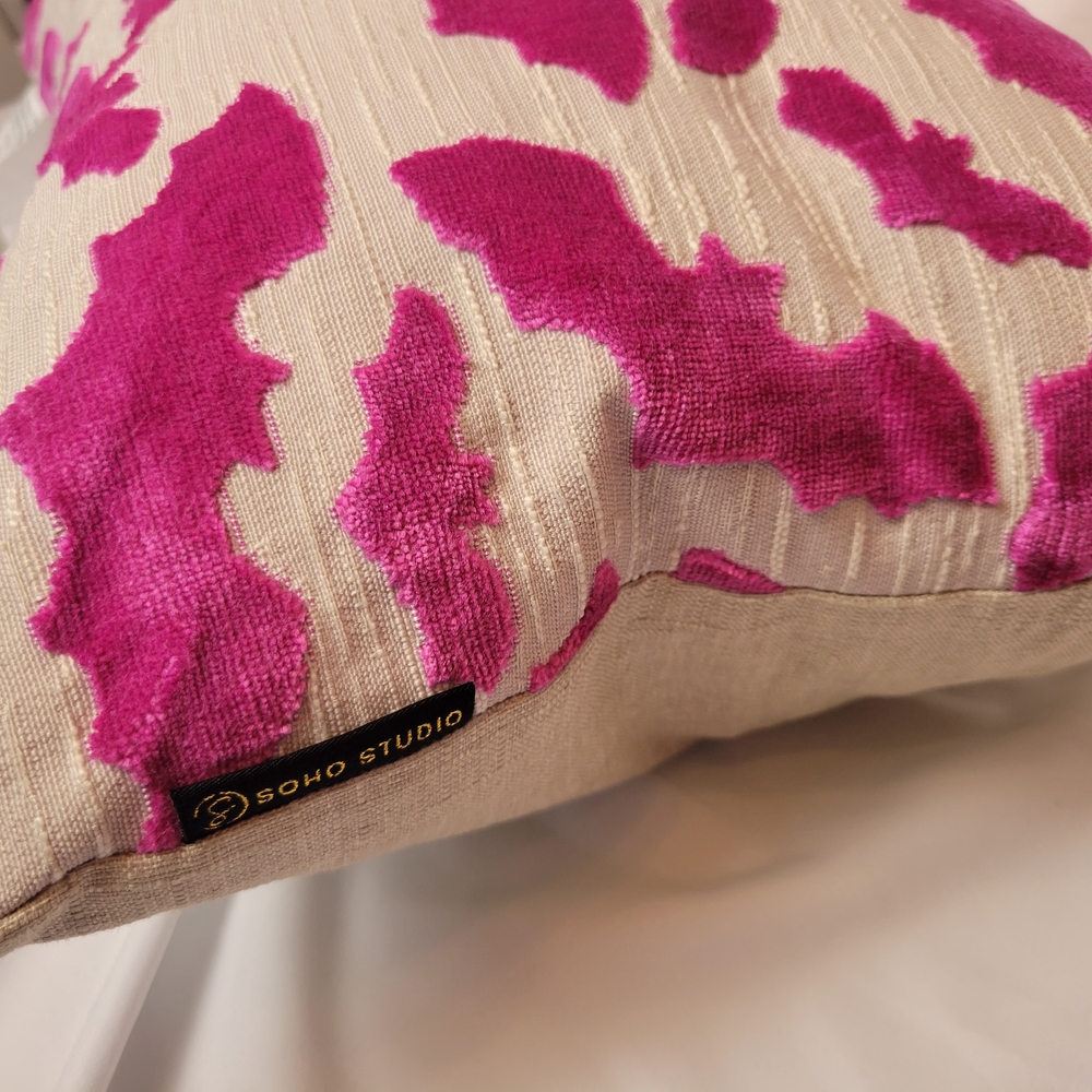 Soho Pink Bat Pattern Accent Pillow - Picture 15 of 15
